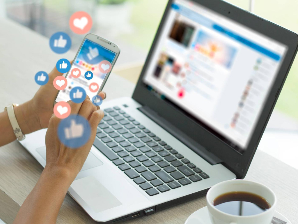Illustration showing growth in social media audience with consistent content