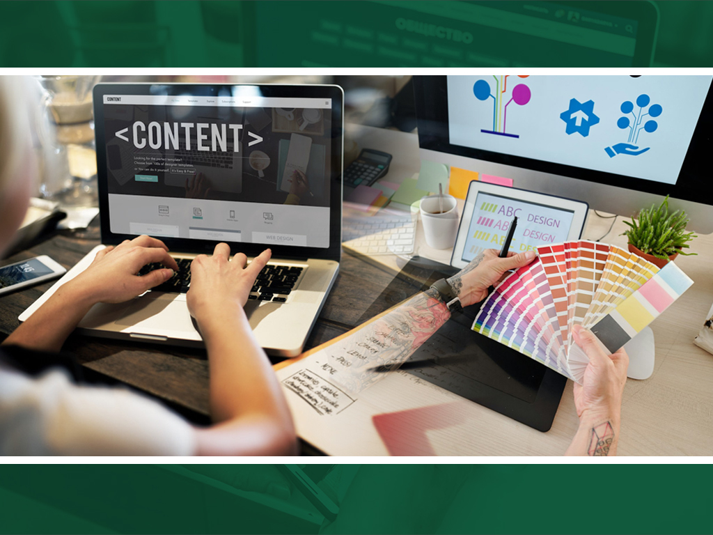 Graphic showing overlap between content strategy and graphic design elements