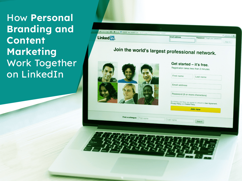 Visual representation of personal branding and content marketing synergy on LinkedIn